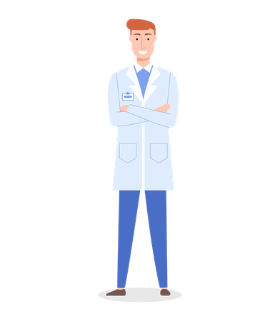 Doctor man or surgeon wearing medical gown  Illustration