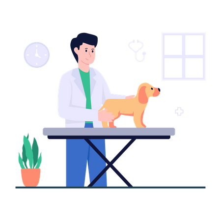 Médico de mascotas  Ilustración