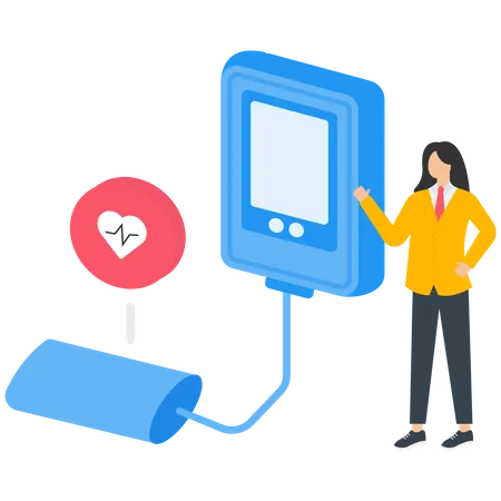 Doctor measuring patients blood pressure  Illustration