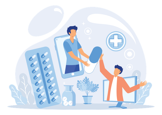 Doctor Mobile Application  Illustration