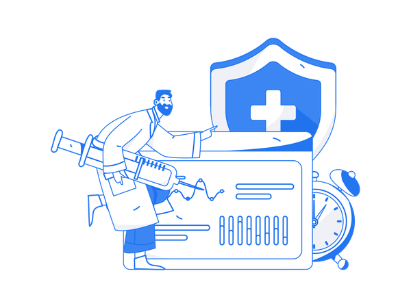 Doctor needs health security  Illustration