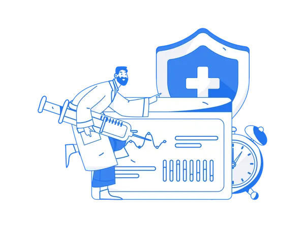 Doctor needs health security  Illustration