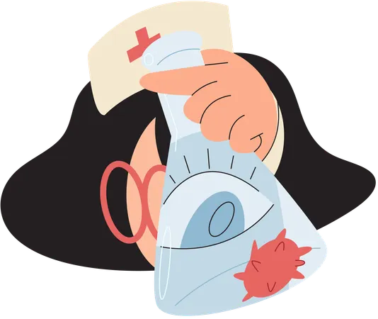 Doctor performing lab experiment  Illustration