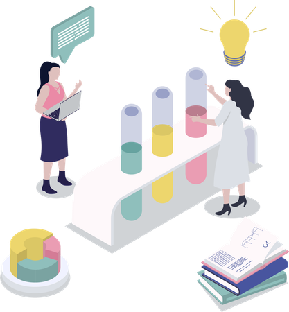 Doctor performs lab experiment  Illustration
