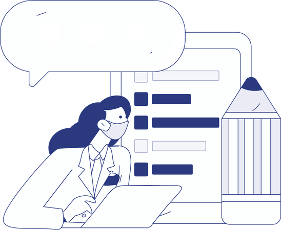 Doctor performs lab research  Illustration