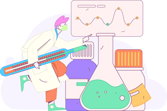 Doctor performs medical analytics  Illustration