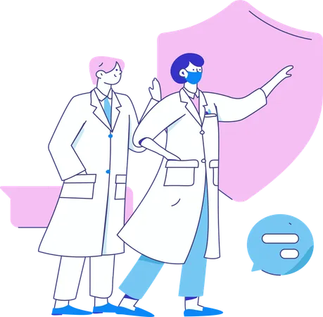 Doctor performs medical treatment  Illustration