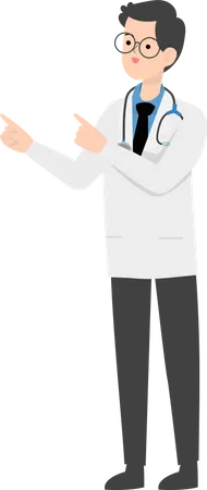 Doctor pointing left  Illustration