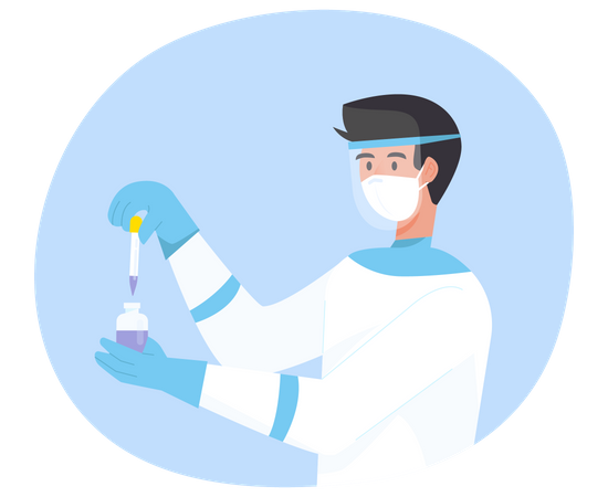 Doctor preparing vaccination  Illustration