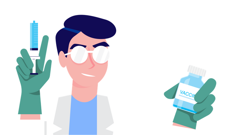 Doctor preparing vaccine shot  Illustration