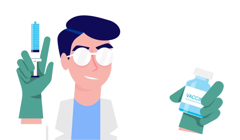 Doctor preparing vaccine shot  Illustration