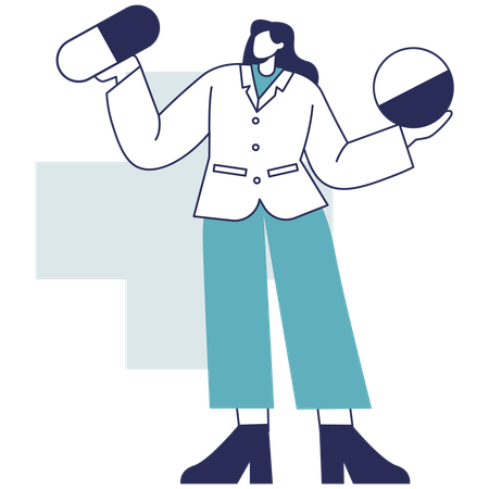 Doctor prescribes drug medicine  Illustration