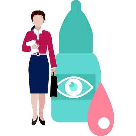 Doctor prescribes eye drops  Illustration