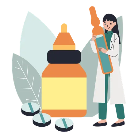 Doctor prescribes medicine bottle  Illustration