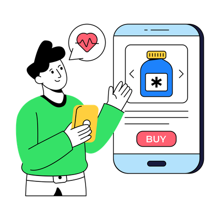 Doctor prescribes Online Medicine  Illustration