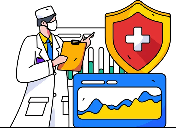 Doctor prescribing medicine to patient  Illustration