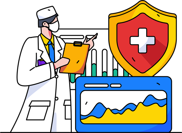 Doctor prescribing medicine to patient  Illustration
