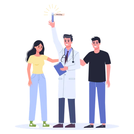 2019 N Co V Coronovirus Alert Research And Development On A Preventive Vaccine Doctor Holding A Vaccine Formula Isolated Vector Illustration In Cartoon Style Illustration
