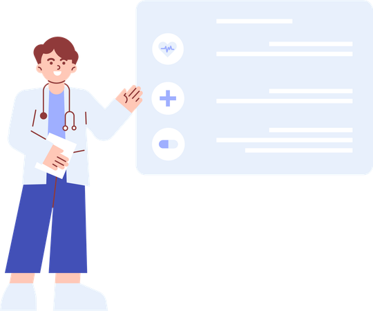 Doctor Presenting medical data  Illustration