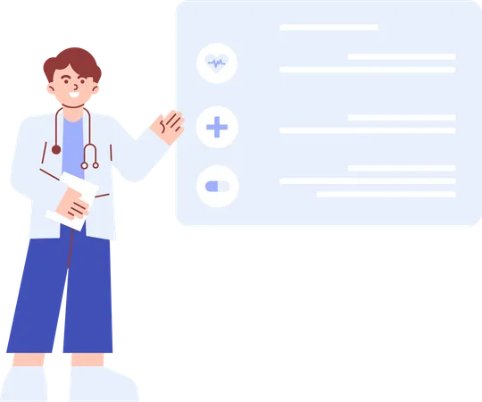 Doctor Presenting medical data  Illustration