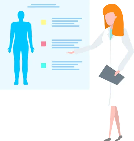 Doctor presenting report of client health  Illustration