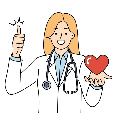 Doctor promoting good health Illustration