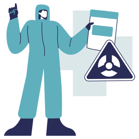 Doctor protects against radioactive radiation  Illustration