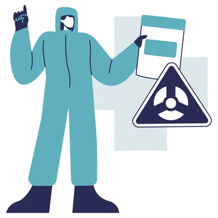 Doctor protects against radioactive radiation  Illustration