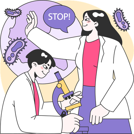 Doctor protects from anonymous disease  Illustration