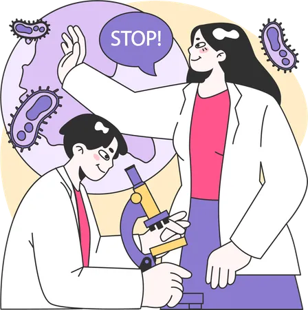 Doctor protects from anonymous disease  Illustration