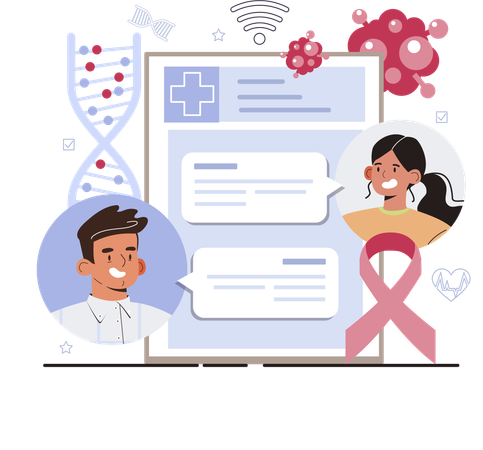 Doctor provides consultation on DNA  イラスト