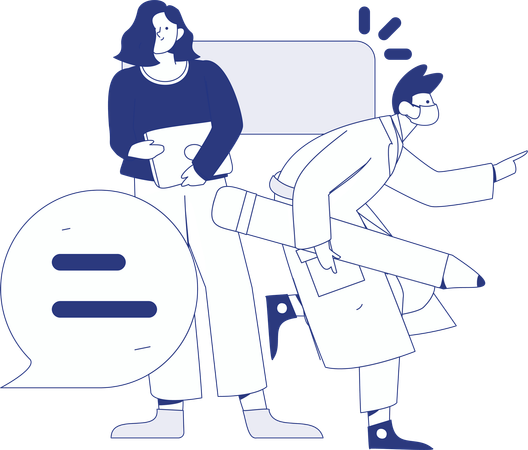 Doctor provides consultation to patient  Illustration
