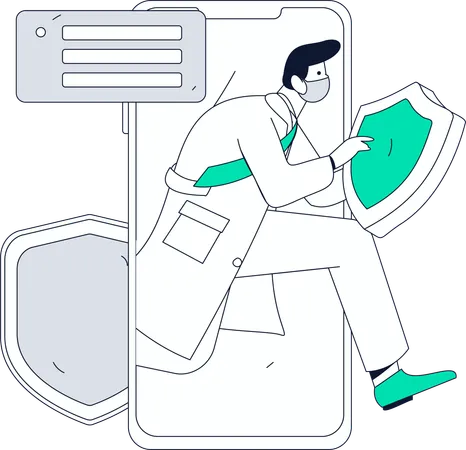 Doctor Provides Insurance To Patient  Illustration