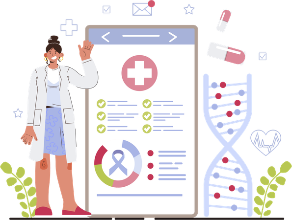 Doctor provides online consultation  Illustration
