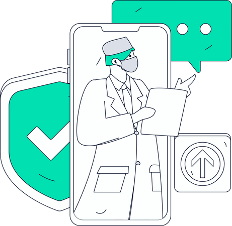 Doctor Provides Remote Healthcare Services  Illustration