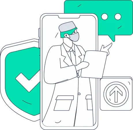 Doctor Provides Remote Healthcare Services  Illustration