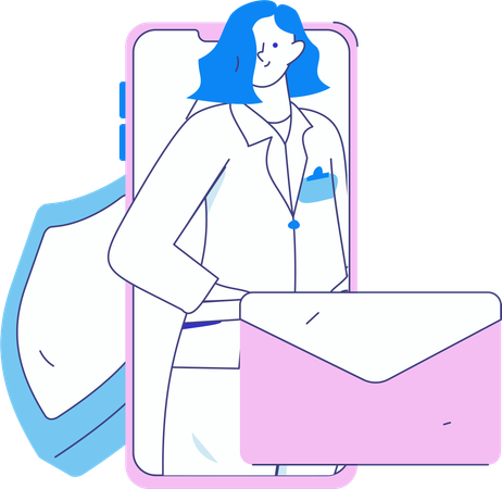 Doctor provides telemedicine support  Illustration