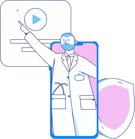 Doctor providing digital health services  Illustration