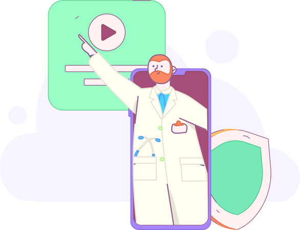 Doctor providing digital health services  Illustration