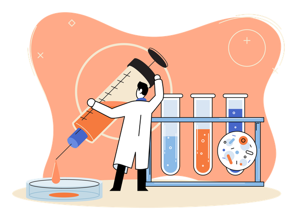 Doctor providing laboratory diagnostic service  Illustration