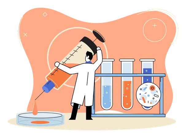 Doctor providing laboratory diagnostic service  Illustration