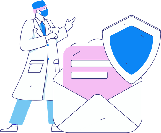 Doctor providing medical insurance  Illustration