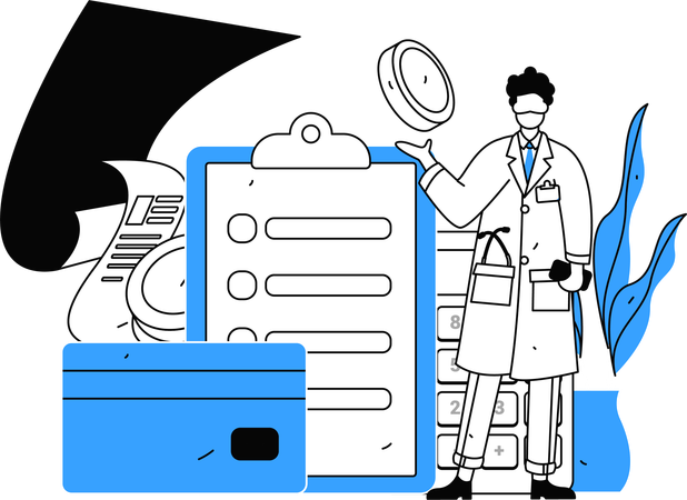 Doctor providing medicine prescription  Illustration