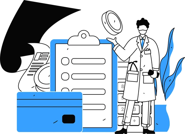 Doctor providing medicine prescription  Illustration