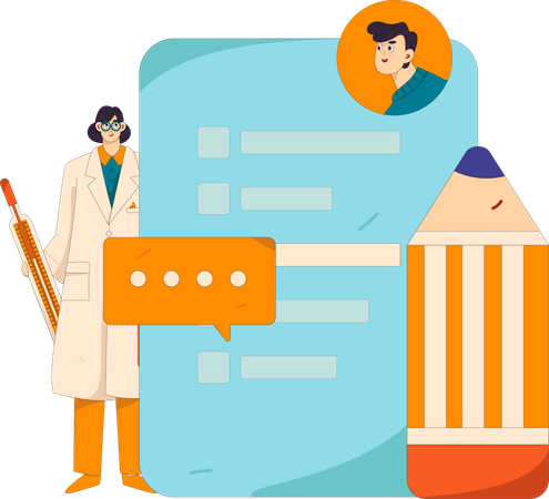 Doctor providing online consultation  Illustration