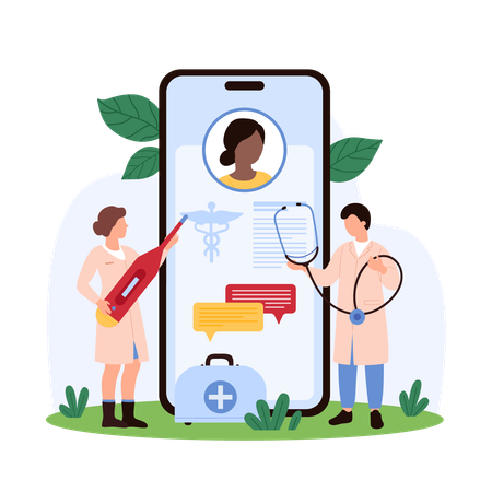 Doctor providing online medical consultation  Illustration