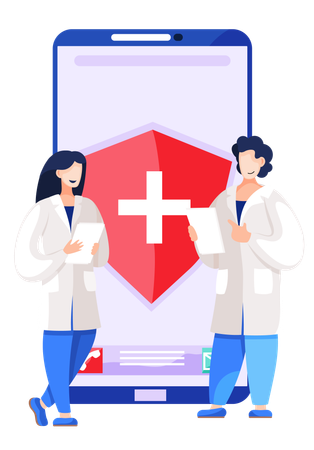 Doctor providing online medical consultation  Illustration