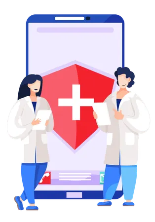 Doctor providing online medical consultation  Illustration