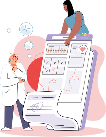 Doctor providing online medical consultation  Illustration