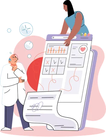 Doctor providing online medical consultation  Illustration